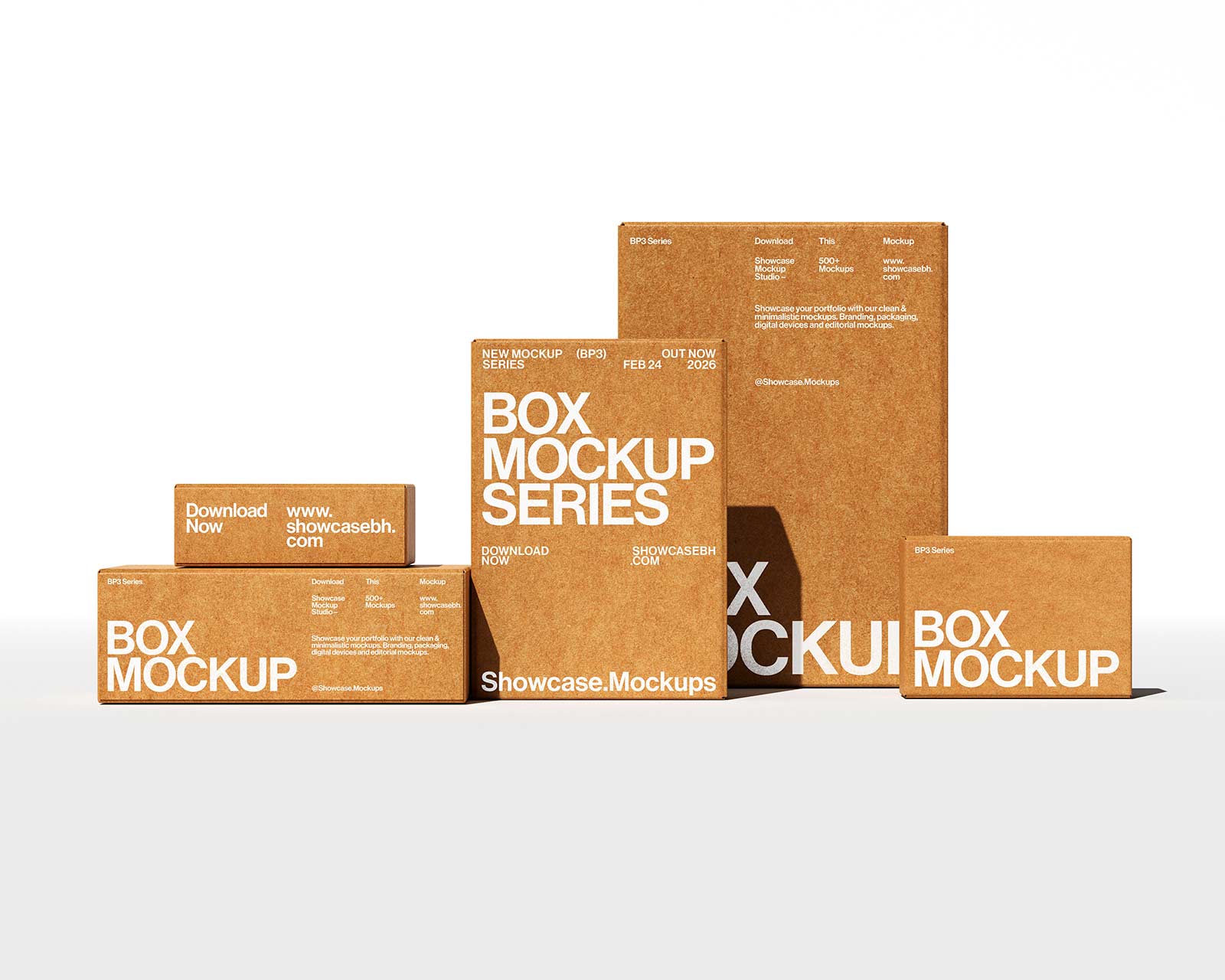Box Mockup Bundle – 10 Packaging PSD Templates – Showcase Mockup