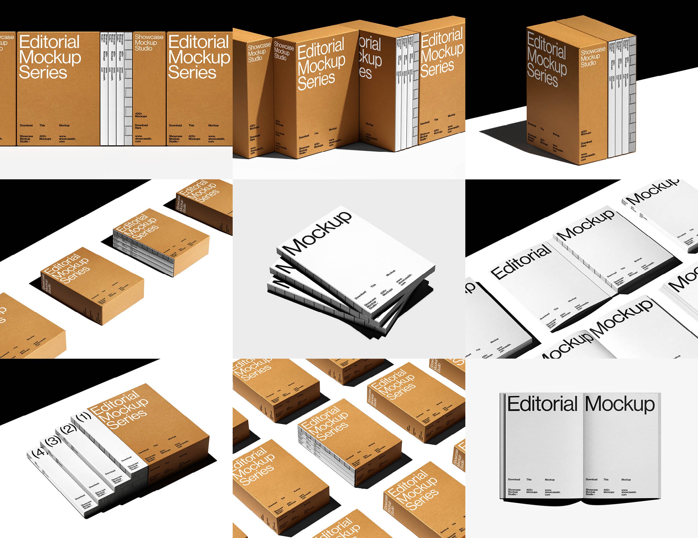BF7_Book Folder Mockup Bundle – Showcase Mockup Studio