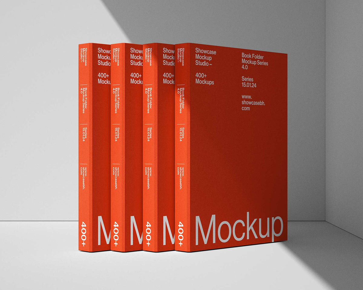 BF4_Book Folder Mockup Bundle – Showcase Mockup Studio