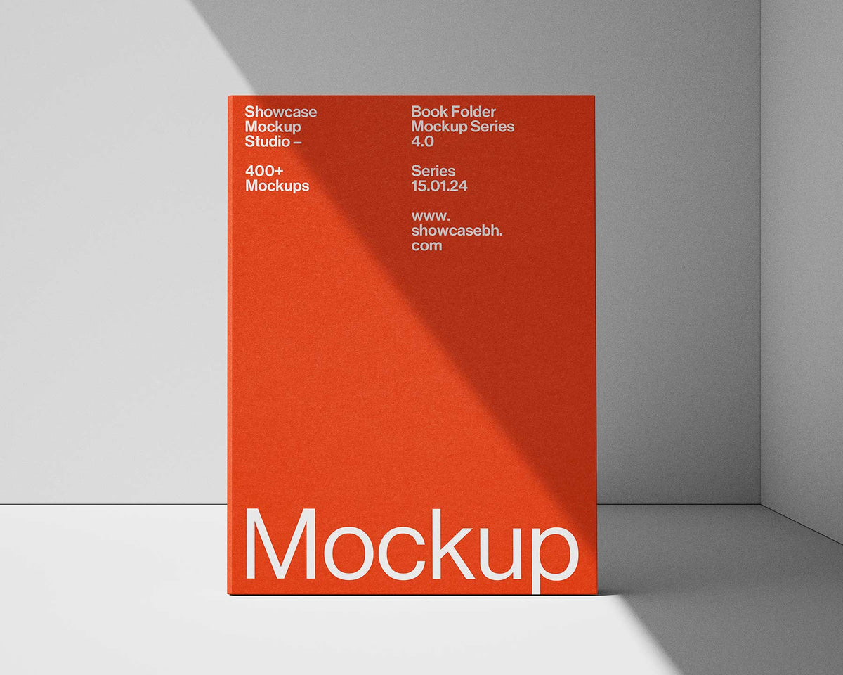 BF4_Book Folder Mockup Bundle – Showcase Mockup Studio
