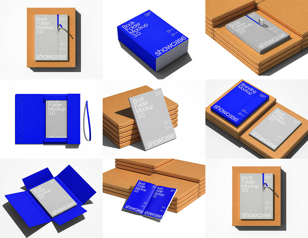 BF3_Book Folder Mockup Series – Showcase Mockup Studio